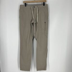 Vuori Pants Size Large Mens Khaki Ripstop Chino Pockets Preppy Modern Pull On